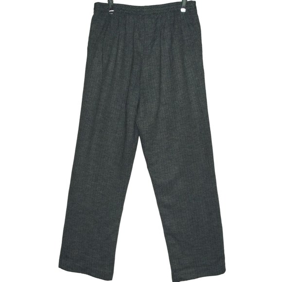 Alfred Dunner Dress Pant 8 x28"Inseam Herringbone Print ankle black gray chevron - Picture 5 of 6